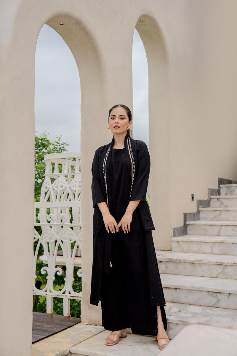 All Black Classic Cotton Co-Ord Set