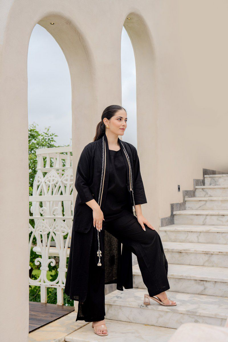 All Black Classic Cotton Co-Ord Set