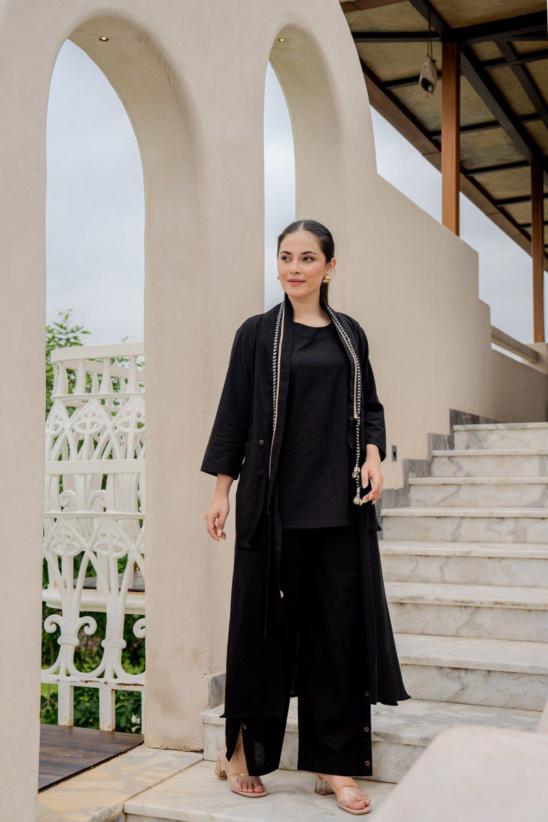 All Black Classic Cotton Co-Ord Set