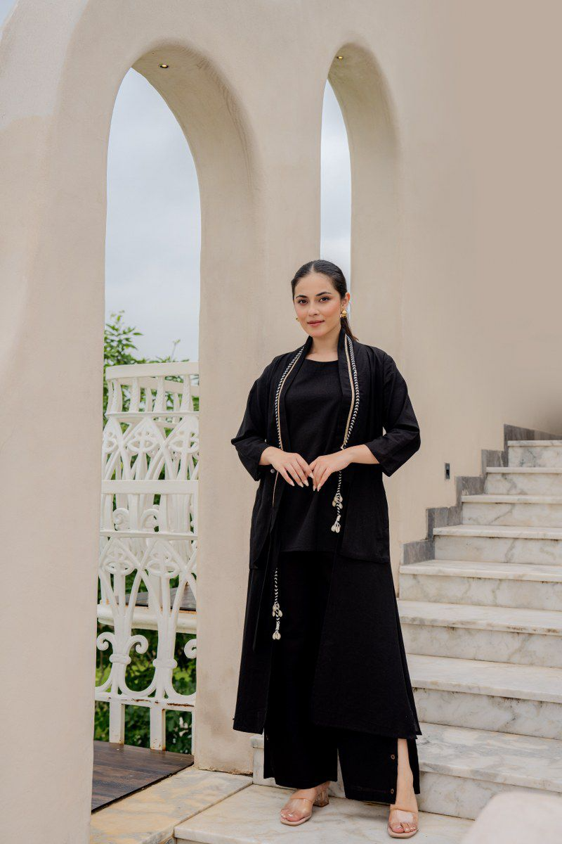 All Black Classic Cotton Co-Ord Set
