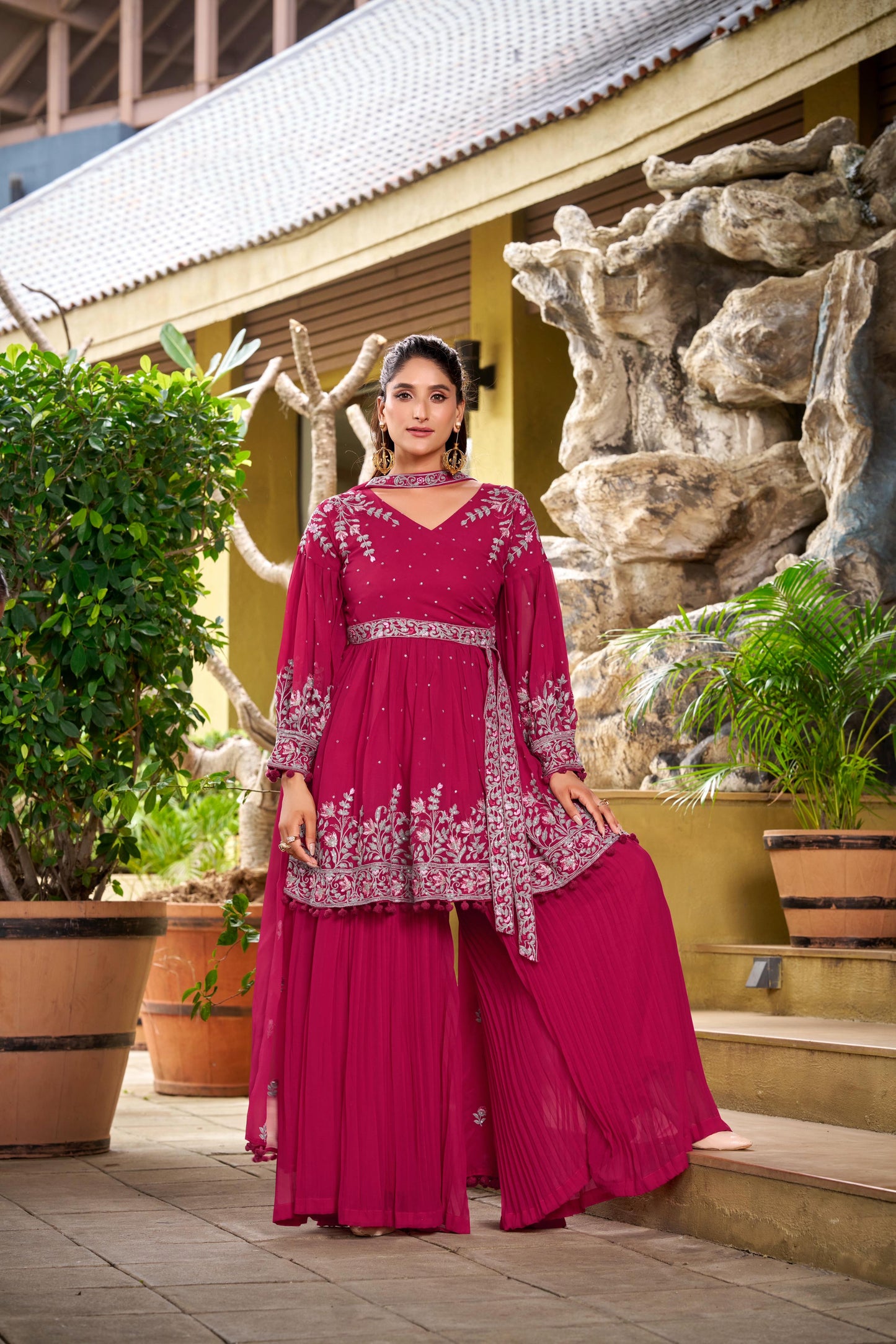 Gulabo Georgette Embroidered Sharara