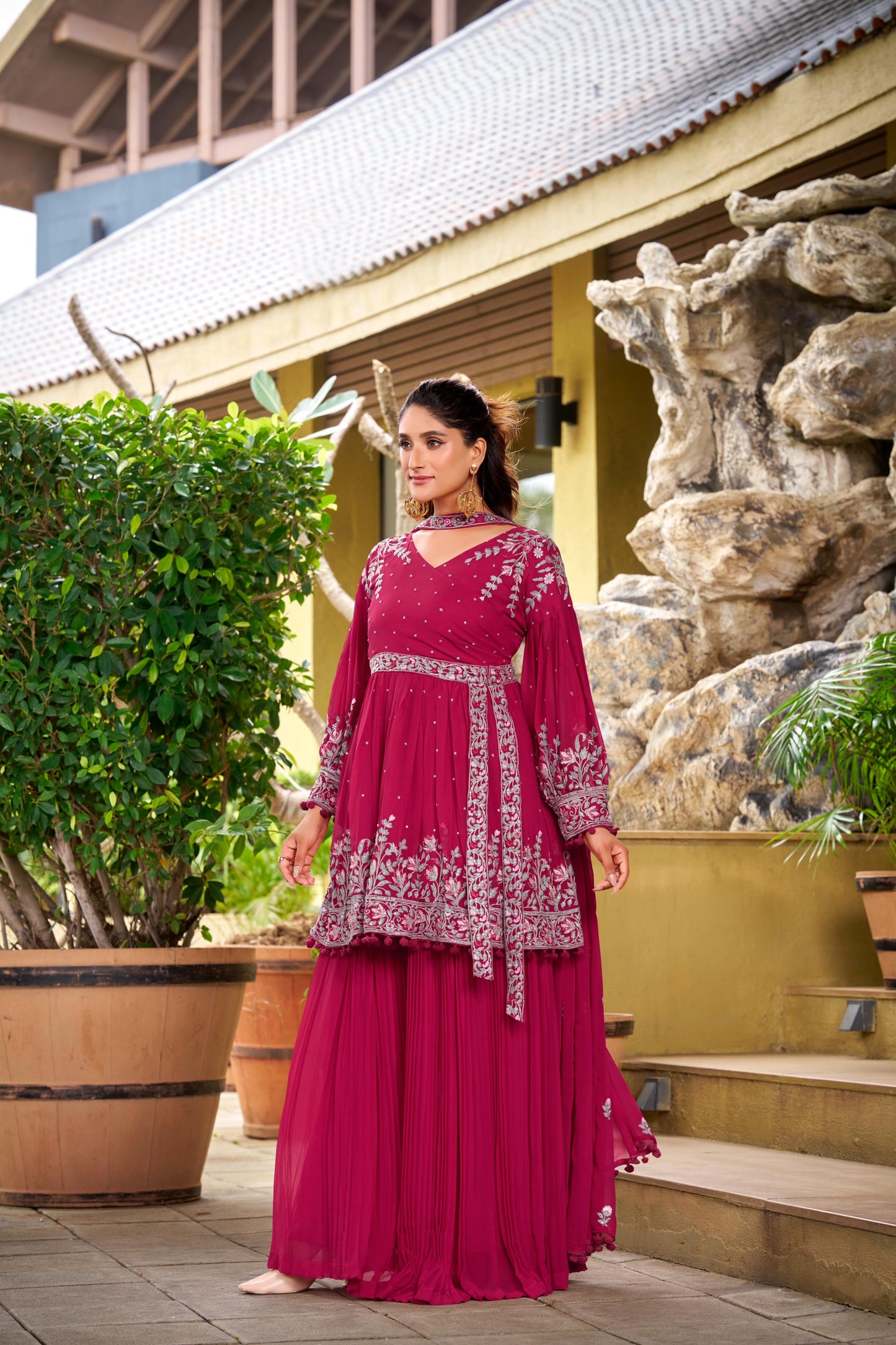 Gulabo Georgette Embroidered Sharara