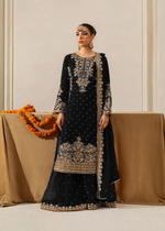 Black Georgette Festive Sharara Suit Set