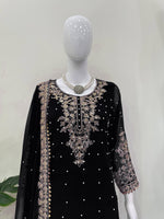 Black Georgette Festive Sharara Suit Set