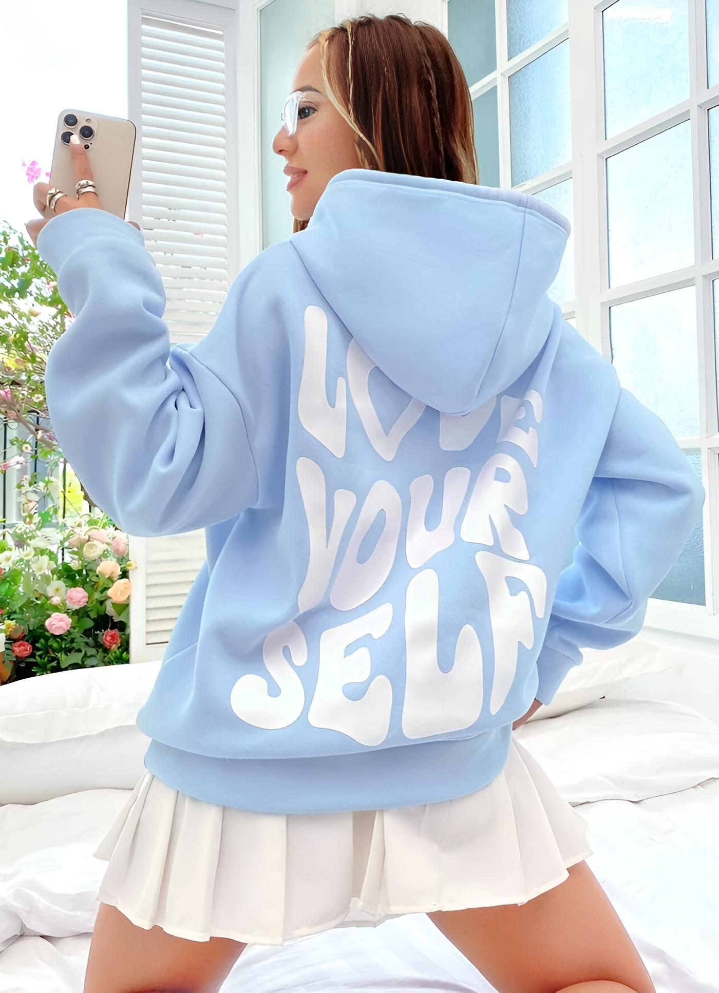 Love Yourself Baby Blue Hoodie