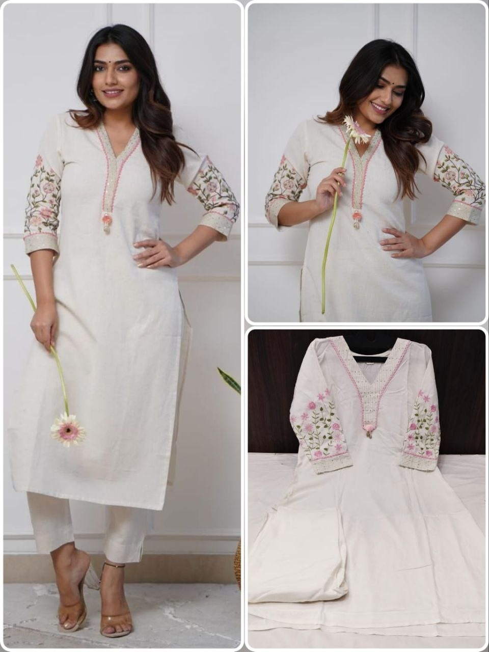 Beautiful Cotton Embroidered Co-ord Set (2 colors)