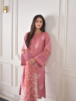 Pink Pastel Roman Silk Embroidered Kurta Pant & Dupatta