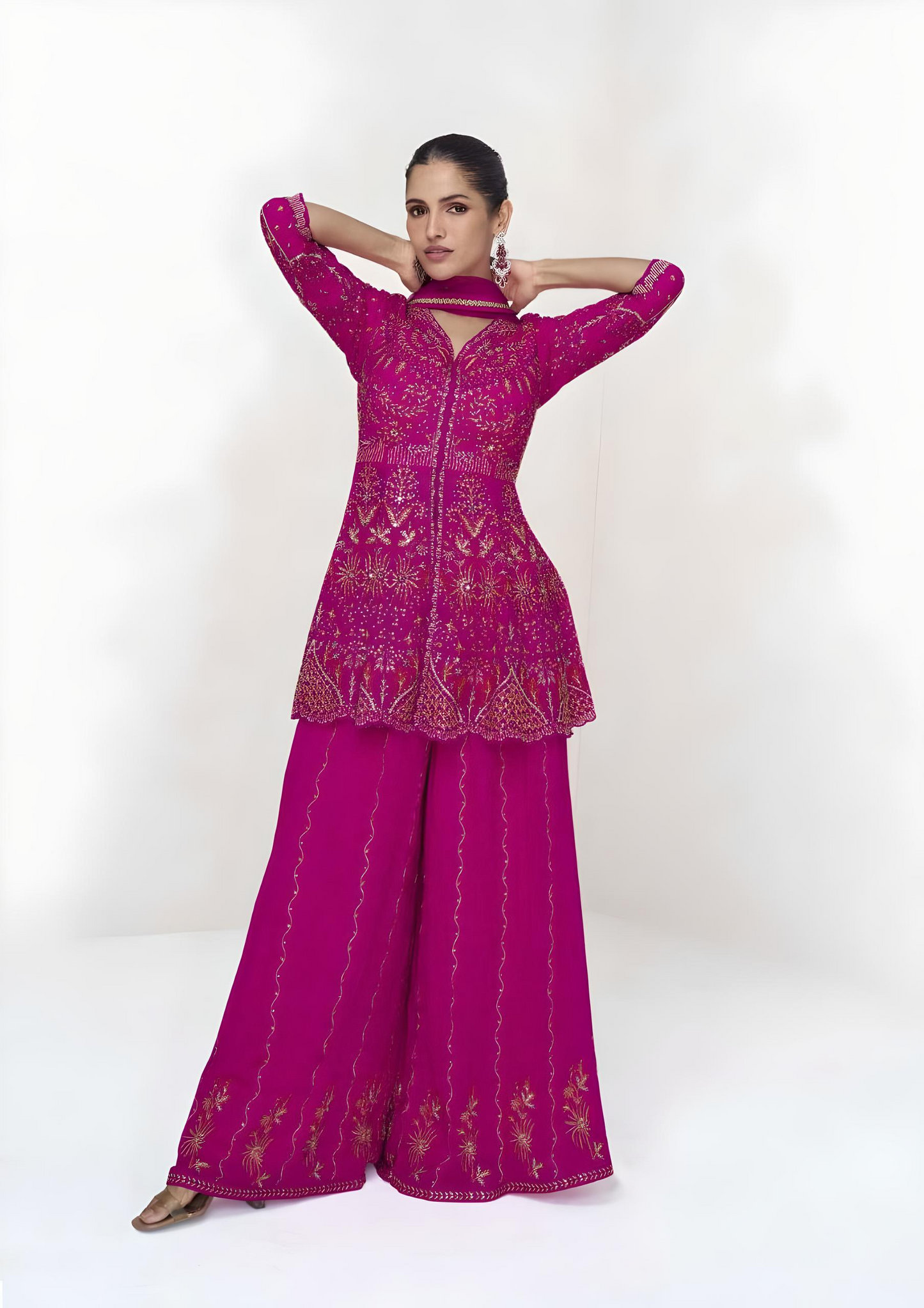 Georgette Embroidered Sharara