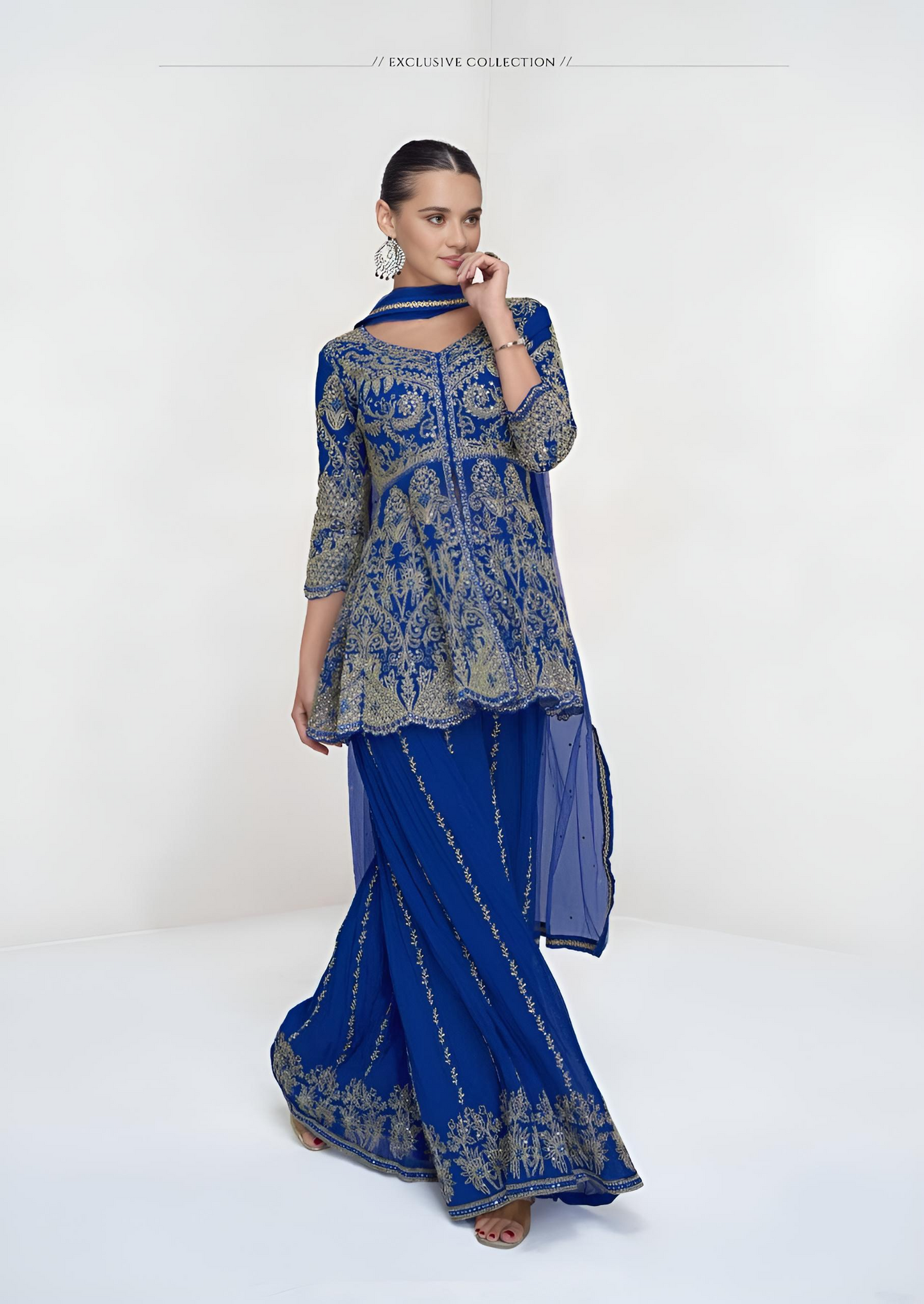 Georgette Embroidered Sharara