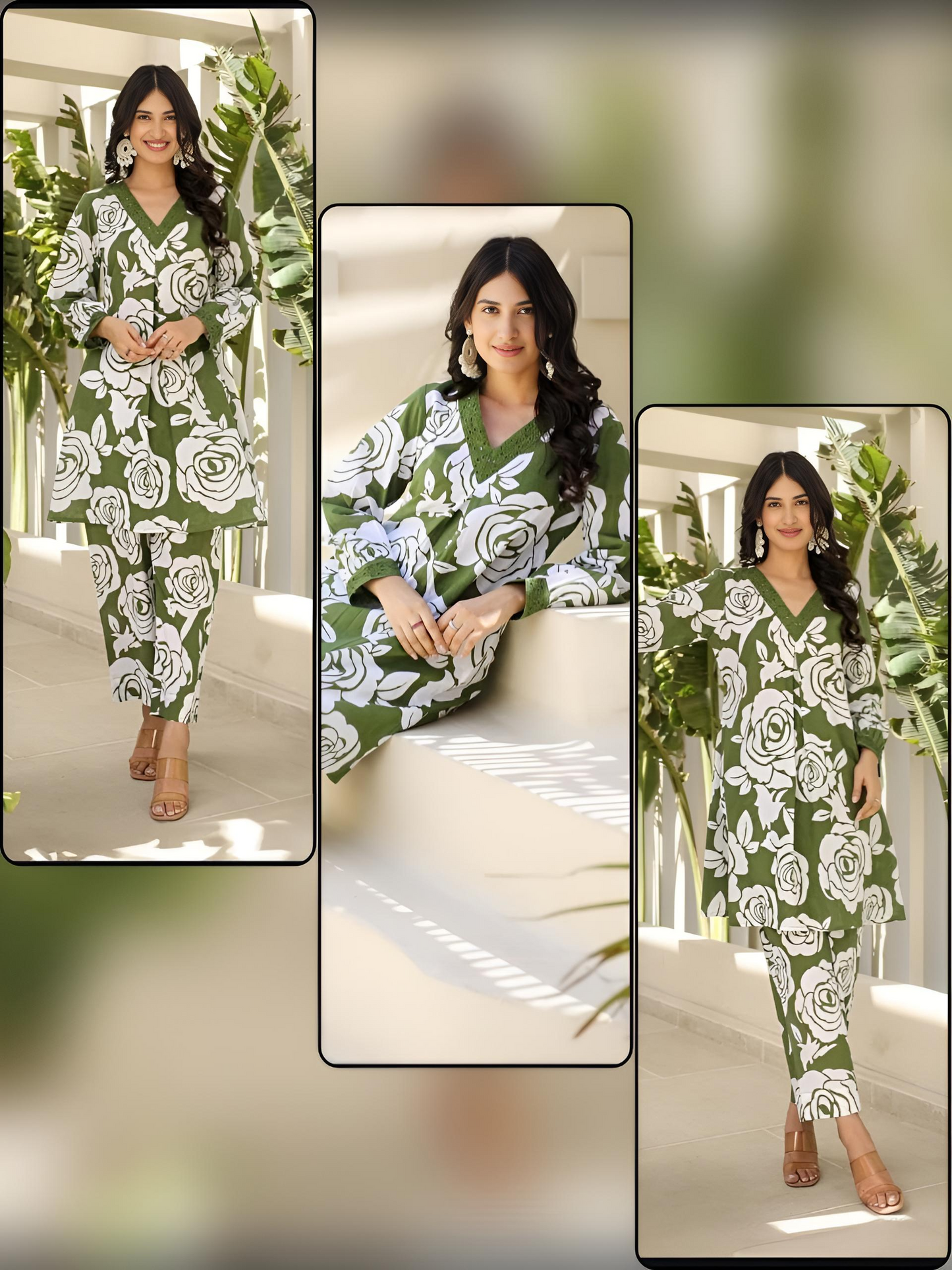 Floral Printed Cotton Co-Ord Set ( 2 Colors)