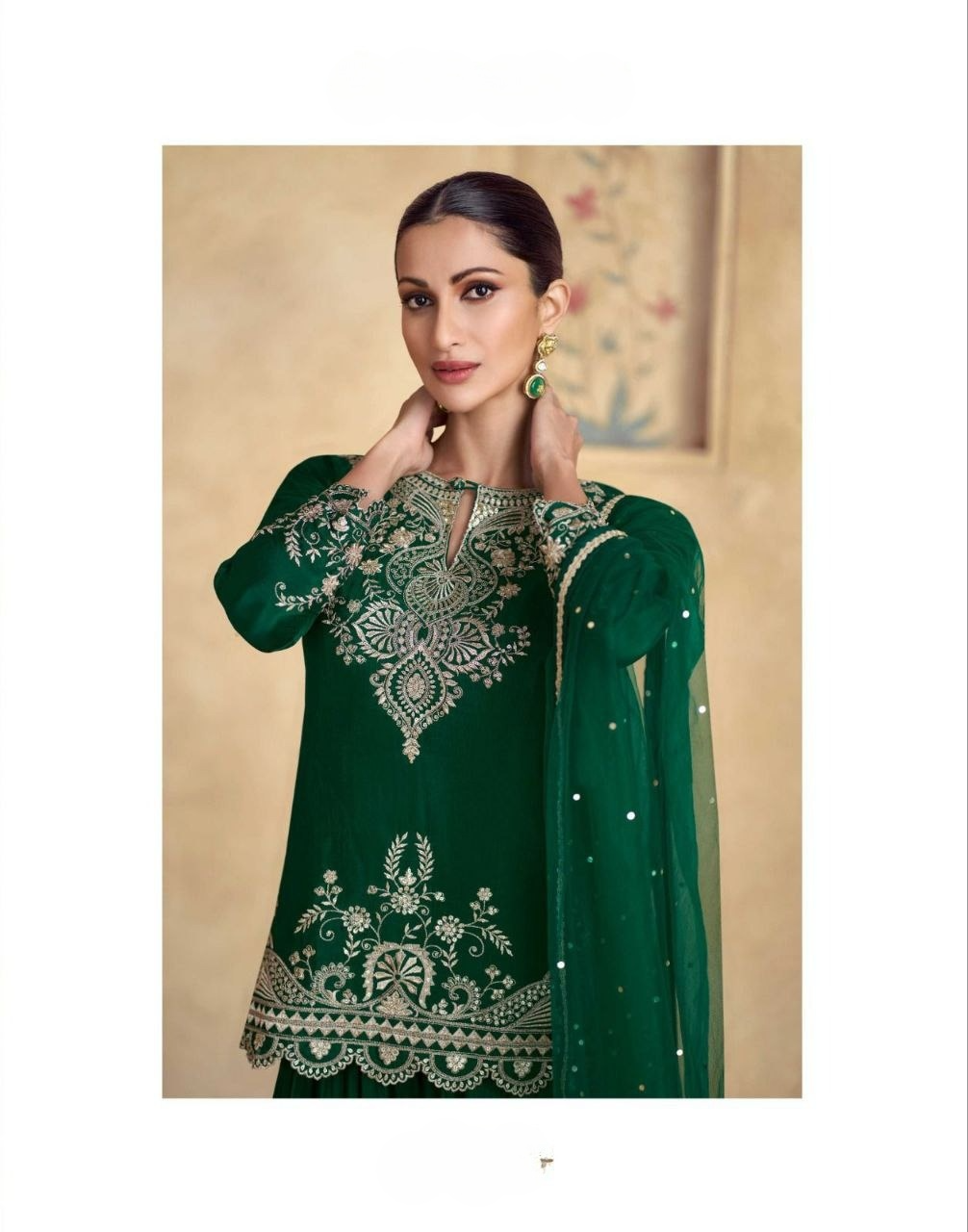 Chinon Silk Embroidered Sharara Suit