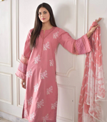 Pink Pastel Roman Silk Embroidered Kurta Pant & Dupatta