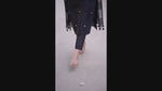 Black Handloom A Line Kurti With Plazzo & Linen Dupatta