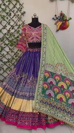 Colorful Muslin Printed Flared Lehenga Choli