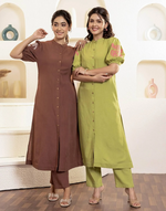 Cotton Embroidered Co-ord set (2 Colors)