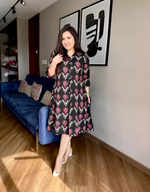 Cotton Ikat Printed Short Shirt Dress (2 Colors)