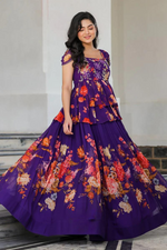 Floral Indo Western in Purple